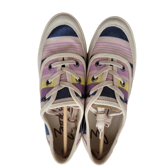 NWT ZODIAC CHEEZBURGER ALMOND TOE CANVAS COLORFUL SNEAKERS Sz 8.5 - Picture 3 of 14